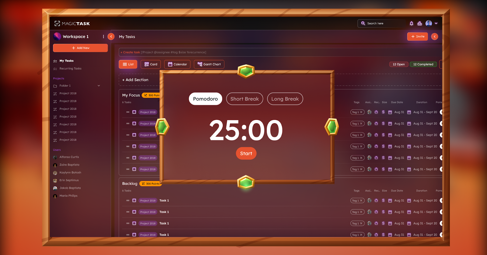 Pomodoro Timer in MagicTask V3