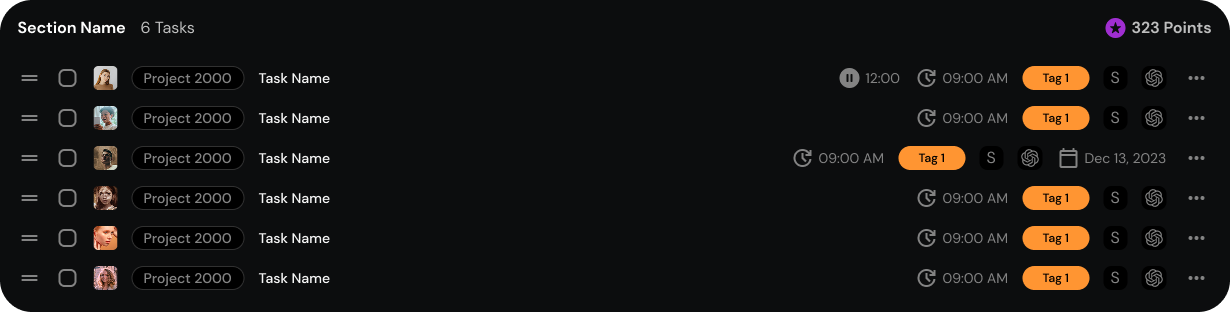 MT tasks UI
