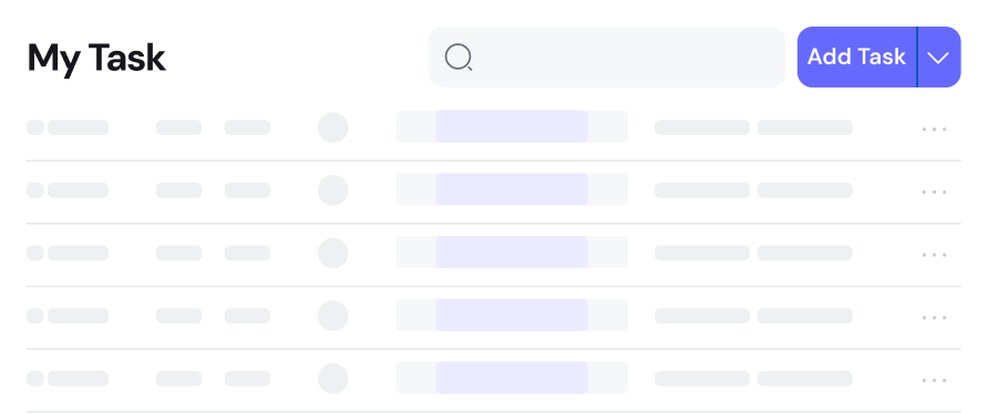 My Task dashboard preview