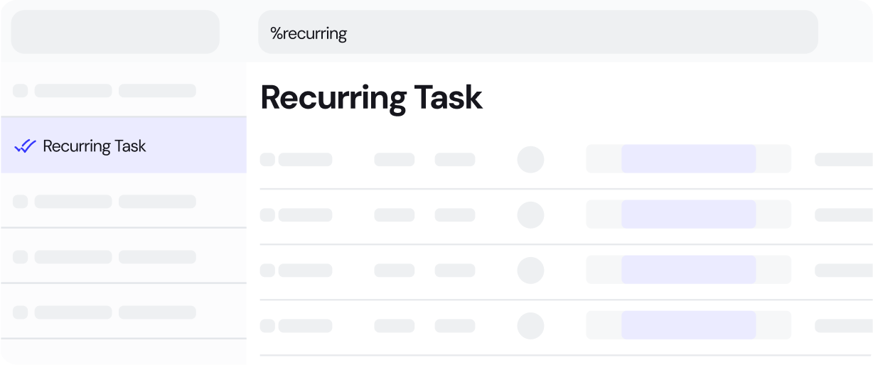 Recurring task dashboard preview